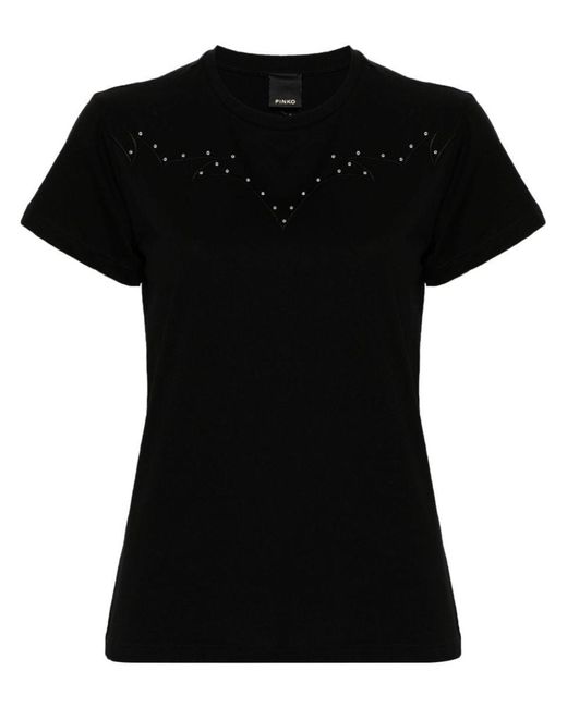 Pinko Black Embroidery Motif T-Shirt