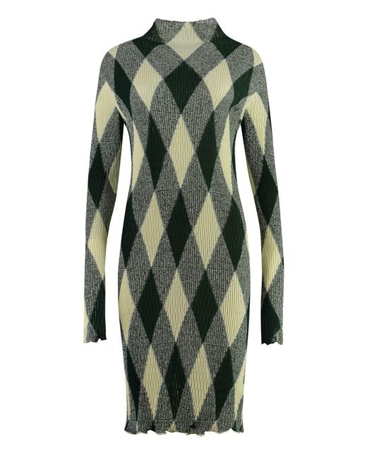 Burberry Green Cotton-Silk Blend Dress