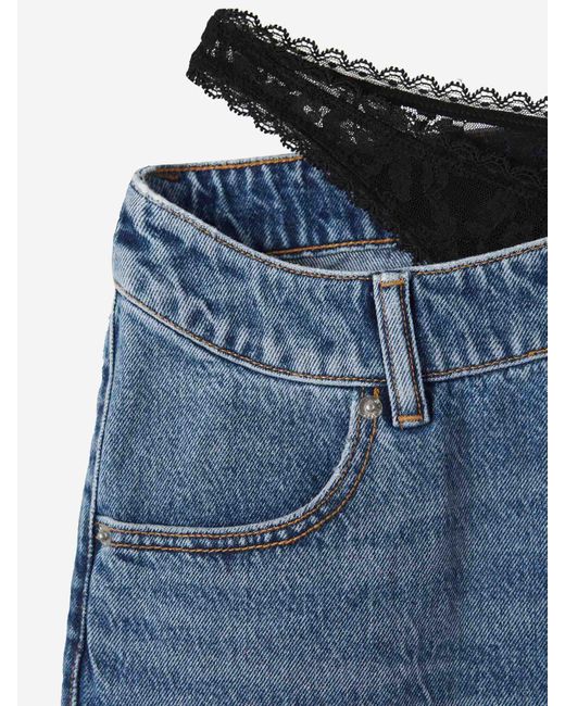 Alexander Wang Blue Asymmetrical Mini Skirt