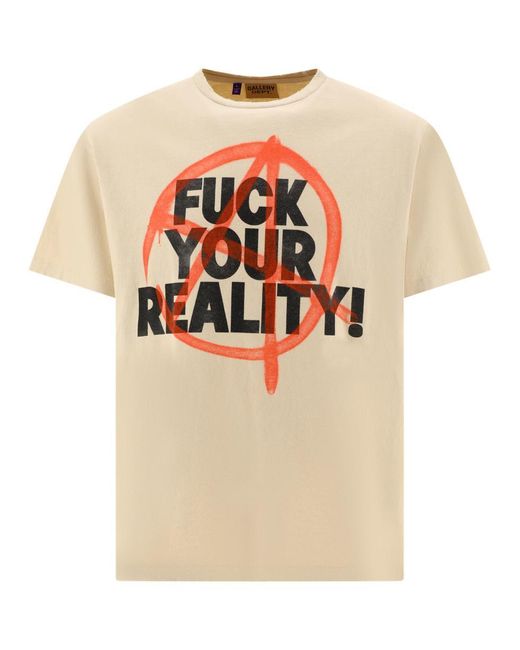 GALLERY DEPT. White "Fuck Your Reality!" T-Shirt for men