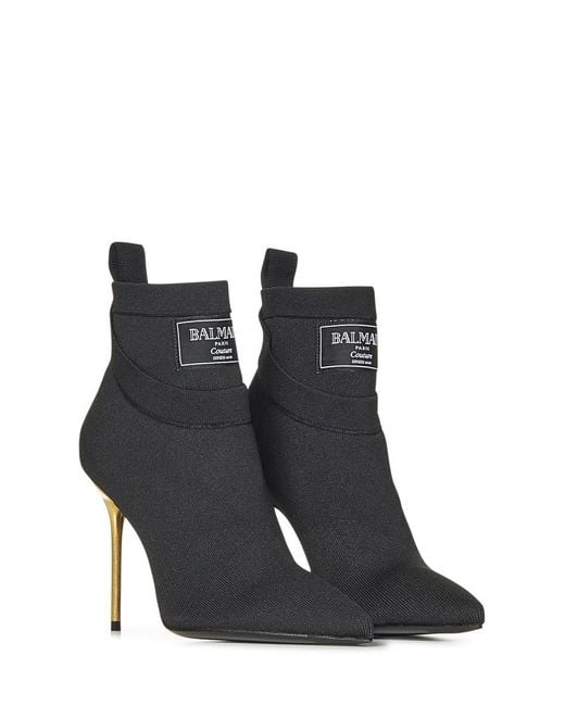 Balmain Black Crewneck Boots