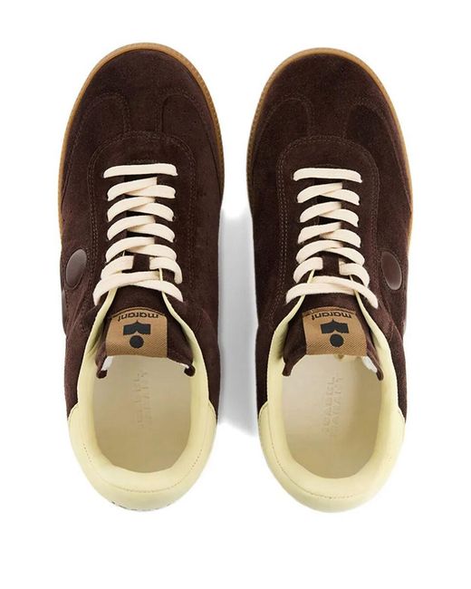 Isabel Marant Brown Bryce Low-Top Suede Sneakers Shoes