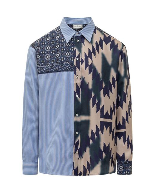 Tシャツ・カットソー PIERRE LOUIS MASCIA LONGSLEEVES SHIRT ALOEGOTS Longsleeve Shirt Silk in LIGHT BLUE | Pierre-Louis