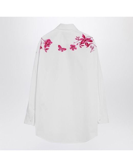 Gucci White Shirt With Fuchsia Print