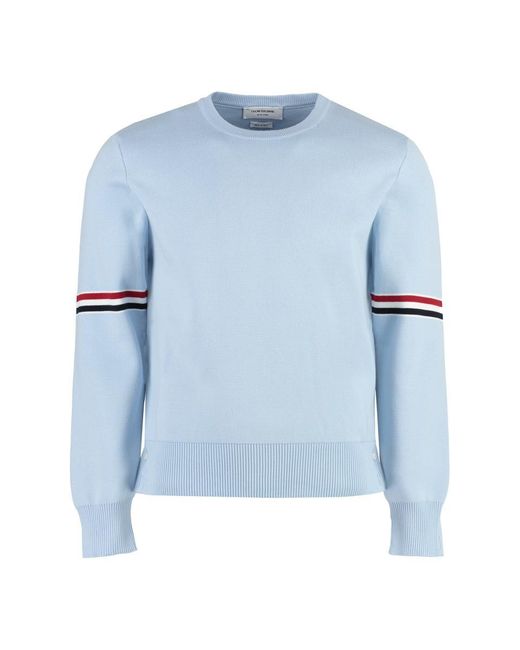 Thom Browne Blue Long Sleeve Crew-neck Sweater for men