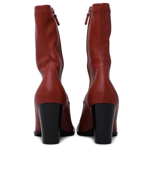 Stella McCartney Red Polyurethane Blend Terra Texan Ankle Boot