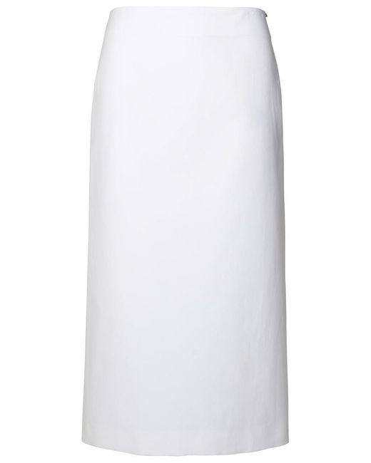 Sportmax White 'Accordo1234' Cotton Skirt