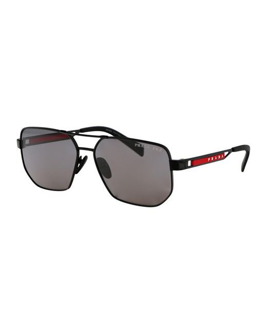 Prada Gray Linea Rossa Sunglasses for men