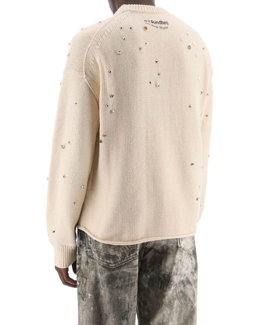 Acne White "Studded Pullover With Animation for men
