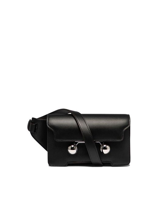 Marni Black Leather Trunkaroo Crossbody Bag for men