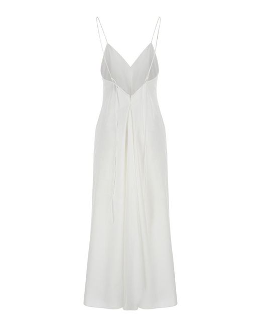 Rohe White Long Dress With V Neckline