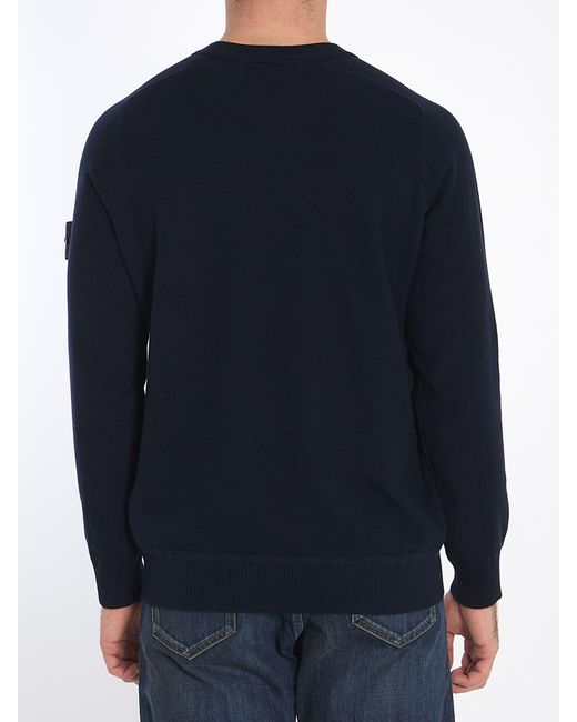 Stone Island Blue Micro Stitch Sweatshirt for men