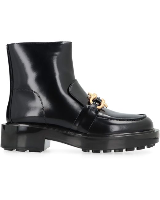 Bottega Veneta Black Monsieur Leather Ankle Boots