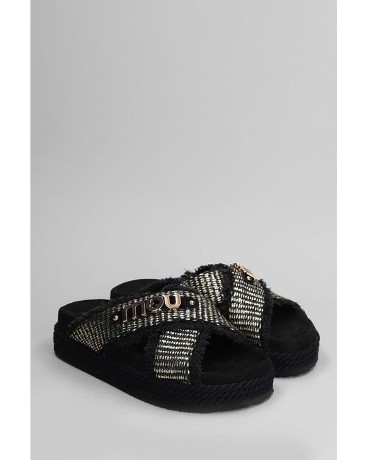 Mou Black Crisscross Flats