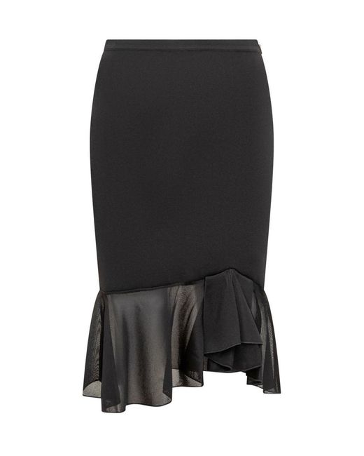 Tom Ford Black Viscose Skirt With Ruffles