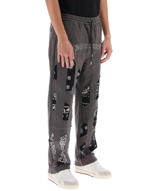 Children of the discordance Gray joggers With Bandana Detailing for men