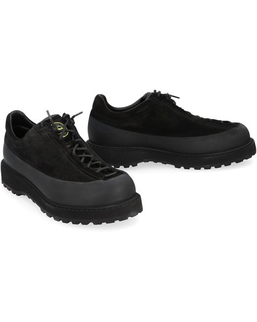 Stone Island Black Suede Low-Top Sneakers for men