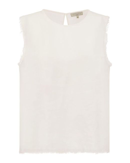 Antonelli White Adrien - Linen Sleeveless Jumper