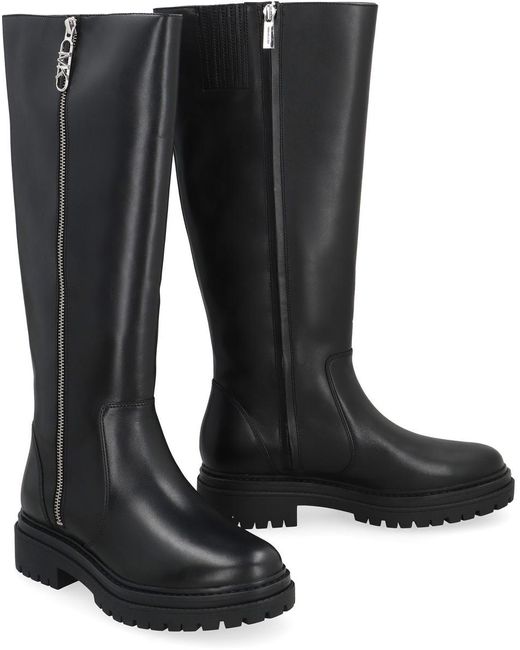 Michael Kors Black Regan Leather Boots
