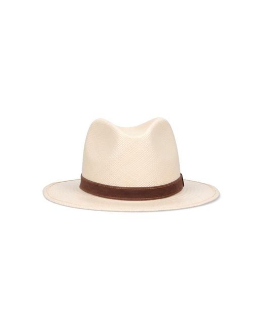 Borsalino White Straw Hat for men