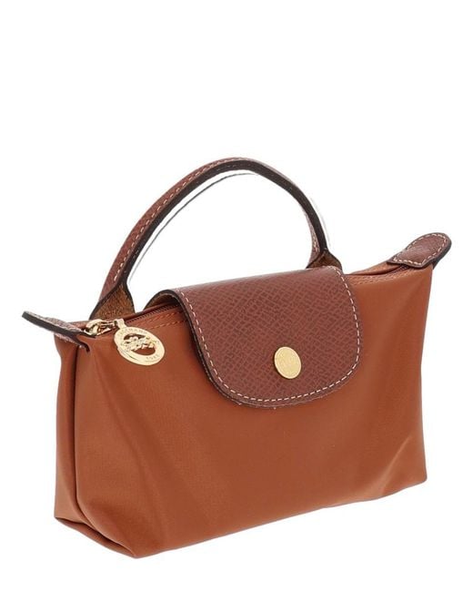 Longchamp Brown "Le Piliage Original" Clutch Bag