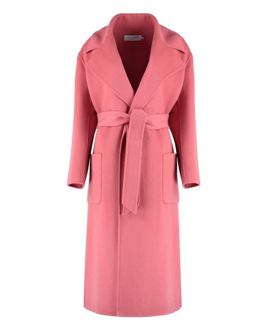 SIMONA CORSELLINI Pink Wool Coat