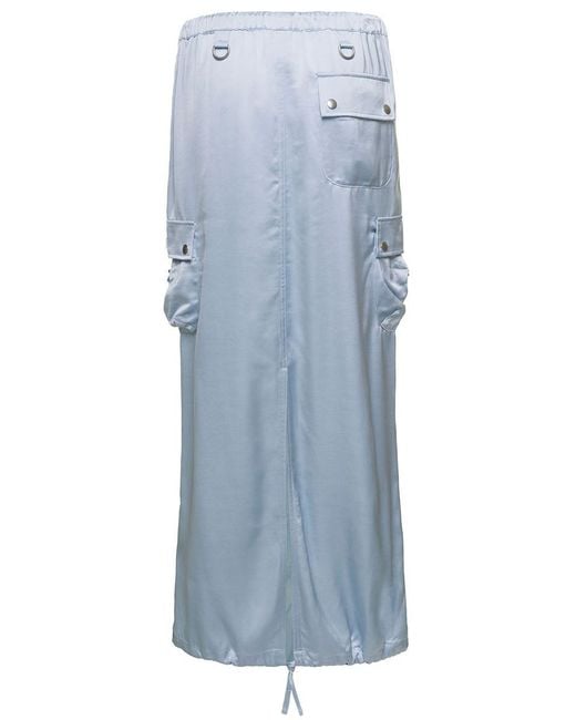 Coperni Blue Light Cargo Skirt With Drawsrtring