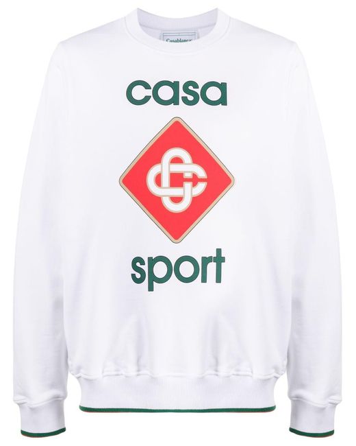 Casablancabrand White Logo Organic Cotton Sweatshirt