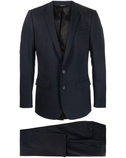 Dolce & Gabbana Blue Single-breasted Virgin-wool Suit for men