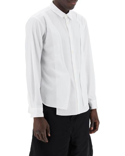 Comme des Garçons White Comme Des Garcons Homme Plus Asymmetric Panelled Shirt for men