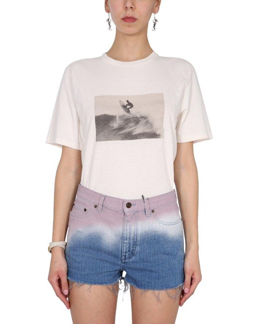 Saint Laurent Pink "surfer" T-shirt