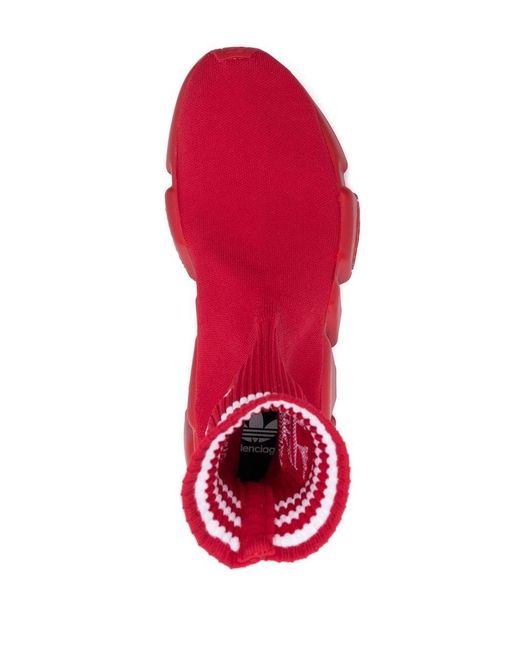 Balenciaga Red X Adidas Speed Sock-style Sneakers