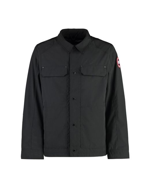 Canada Goose Black Burnaby Techno Fabric Jacket for men