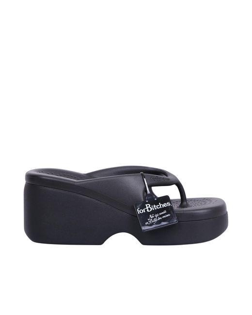 forBitches Flip Flops Sandals in Black | Lyst