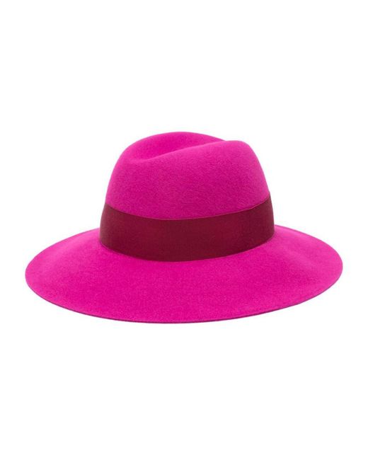 Borsalino Pink Claudette Shaved Felt Fedora Hat