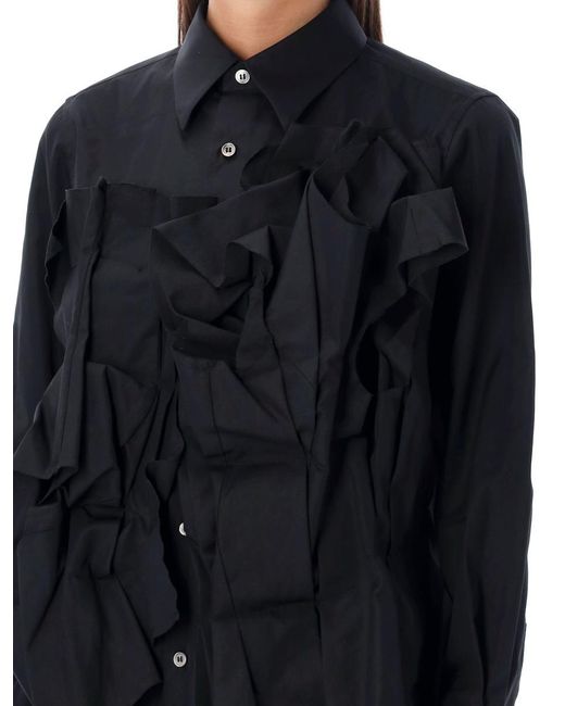 Comme des Garçons Black Shirt Ruched Dress