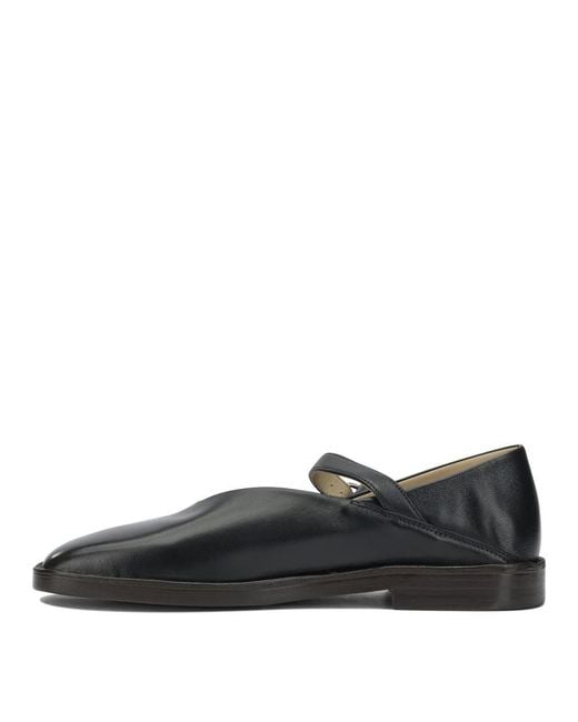 Lemaire Black Mary Jane Leather Ballet Flats