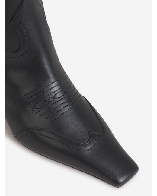 Khaite Black Leather Dallas Boots