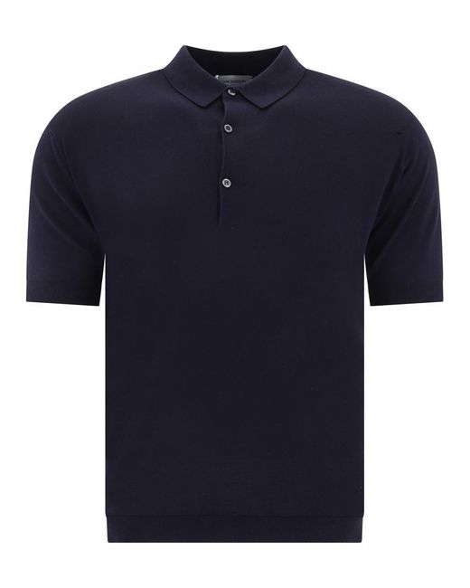 John Smedley Blue "Adrian" Polo Shirt for men