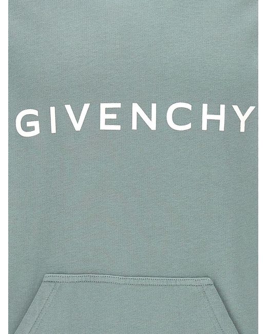 Givenchy Blue Logo Print Hoodie Sweatshirt for men