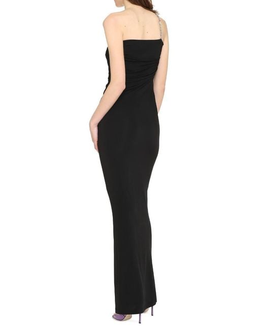 Givenchy Black Draped One Shoulder Dress