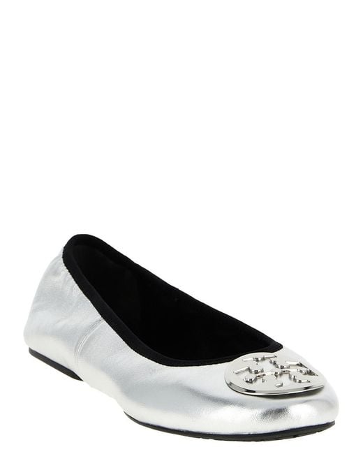 Tory Burch White 'Reva Travel' Ballet Flats
