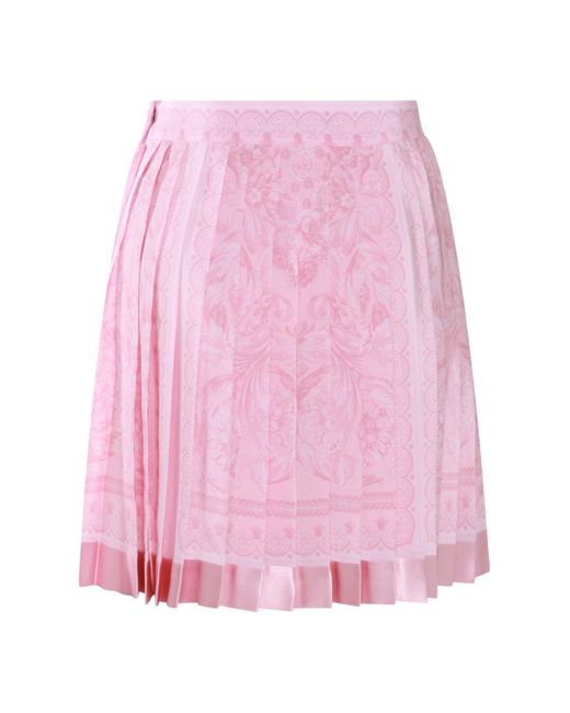 Versace Pink Silk Barocco Skirt