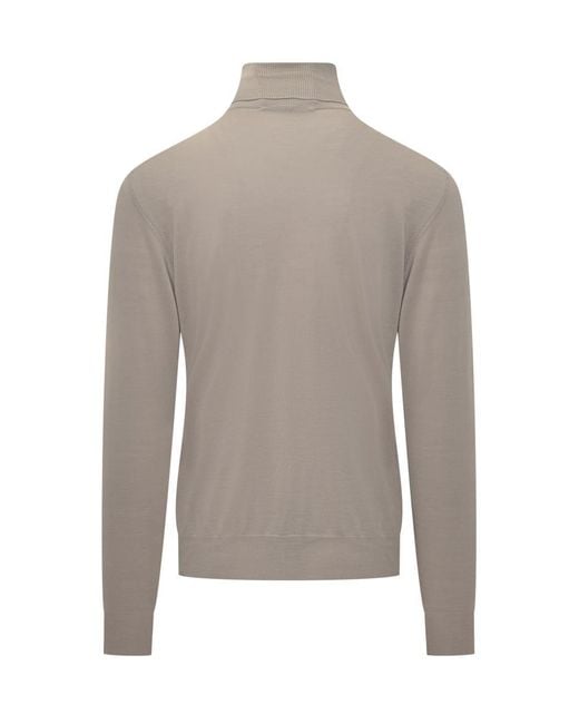 FILIPPO DE LAURENTIIS Gray Wool Turtleneck Beige for men