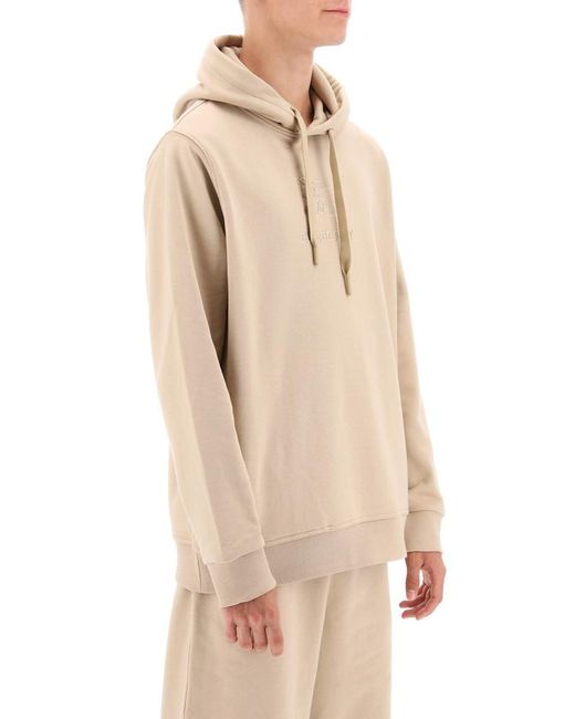 Burberry Natural Tidan Hoodie With Embroidered Ekd for men