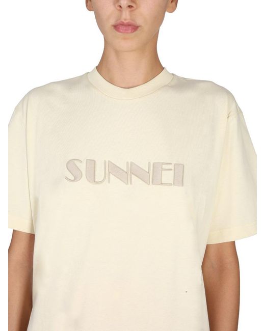 Sunnei White Crewneck T-shirt Unisex