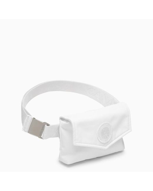 Canada Goose White Nylon Fanny Pack With Logo Patch for men