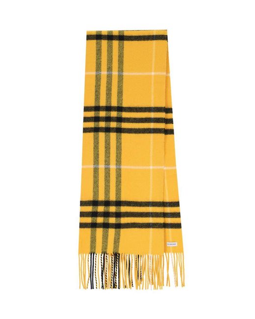 Burberry Yellow Check Pattern Scarf