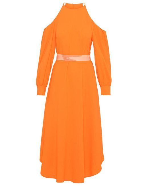 Stella McCartney Orange Viscose Belted Dress