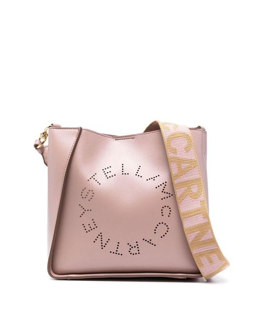 Stella McCartney Pink Perforated-Logo Shoulder Bag
